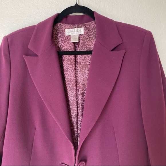 Judith Hart Collection woman suit blazer size 14 Elegant plum career wear chic - Picture 2 of 10